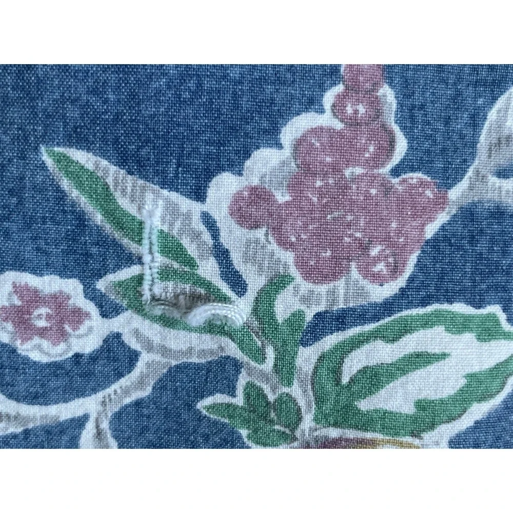 Vintage Ralph Lauren Jardin Queen Flat Sheet & 2 Standard Pillowcases FLAWED